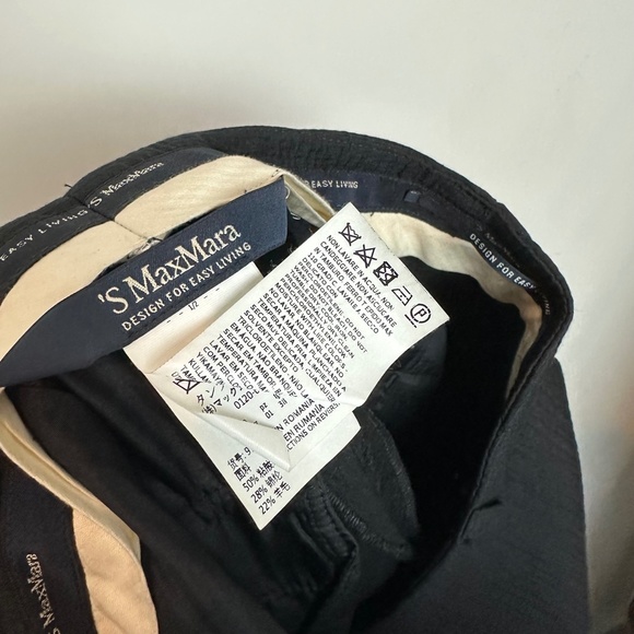 MaxMara Cuffed Wide Leg Textured Black Knit Pants 4 - Picture 8 of 9